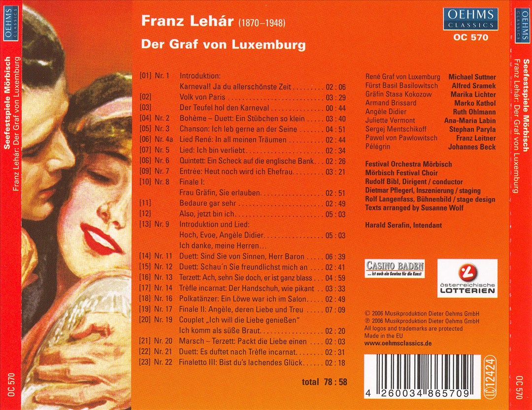 Lehár: Der Graf von Luxemburg cover art