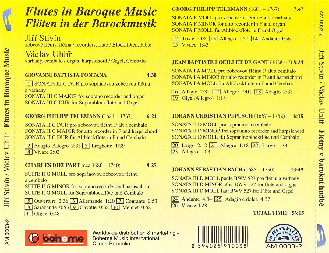 Flétny v barkoní hudbe (Flutes in Baroque Music) cover art