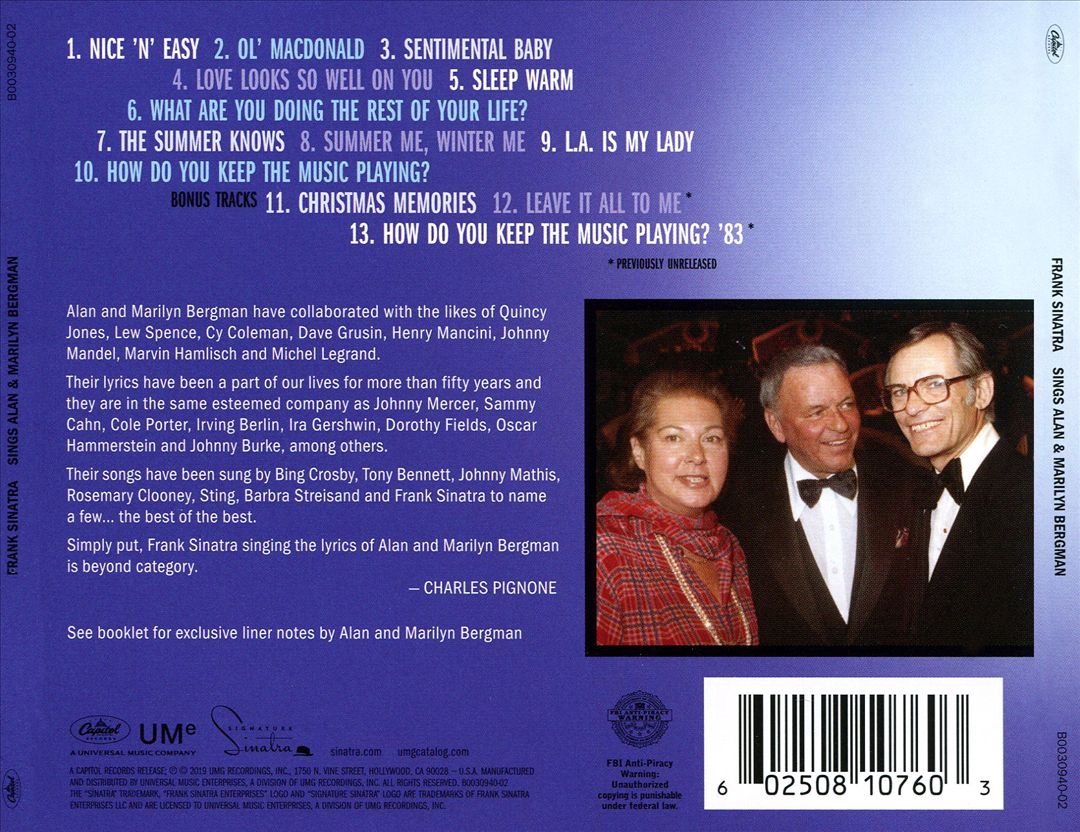 Sinatra Sings Alan & Marilyn Bergman cover art