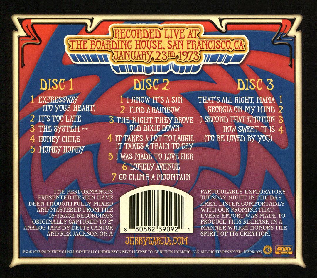 Garcia Live, Vol. 12: January 23rd, 1973, the Boarding House cover art