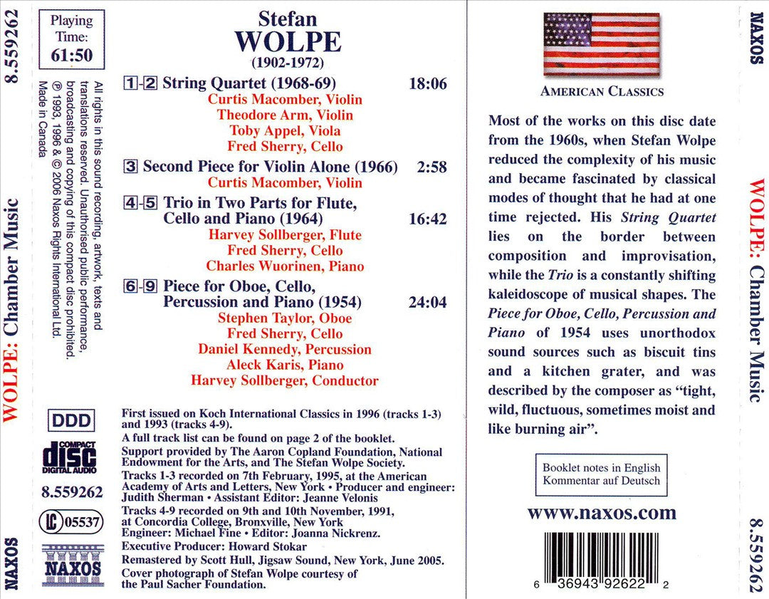 Stefan Wolpe: Chamber Music cover art