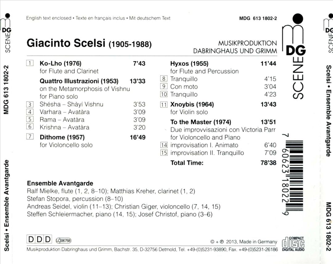 Giacinto Scelsi: Chamber Music cover art