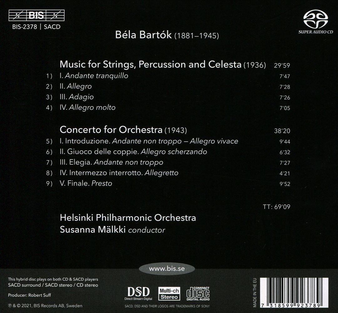 Béla Bartók: Concerto for Orchestra; Music for Strings, Percussion & Celesta cover art