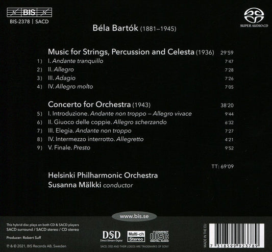 Béla Bartók: Concerto for Orchestra; Music for Strings, Percussion & Celesta cover art