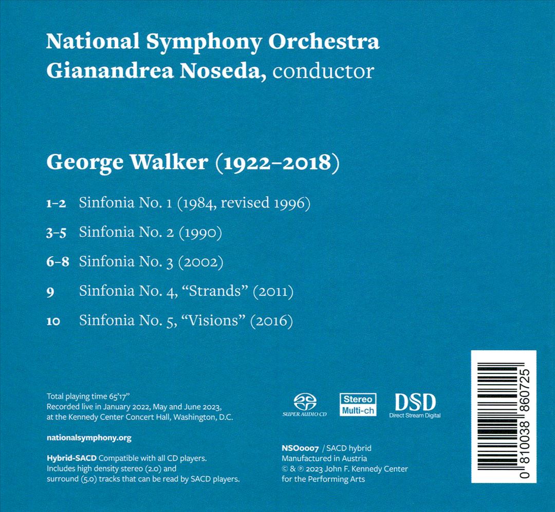 George Walker: Five Sinfonias cover art