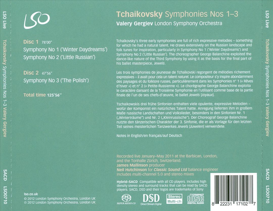 Tchaikovsky: Symphonies Nos. 1-3 cover art
