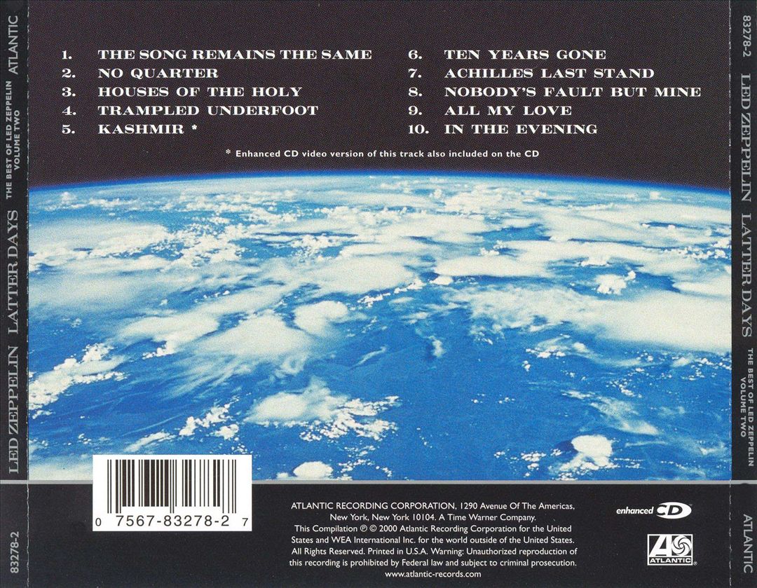 Latter Days: The Best of Led Zeppelin, Vol. 2 cover art