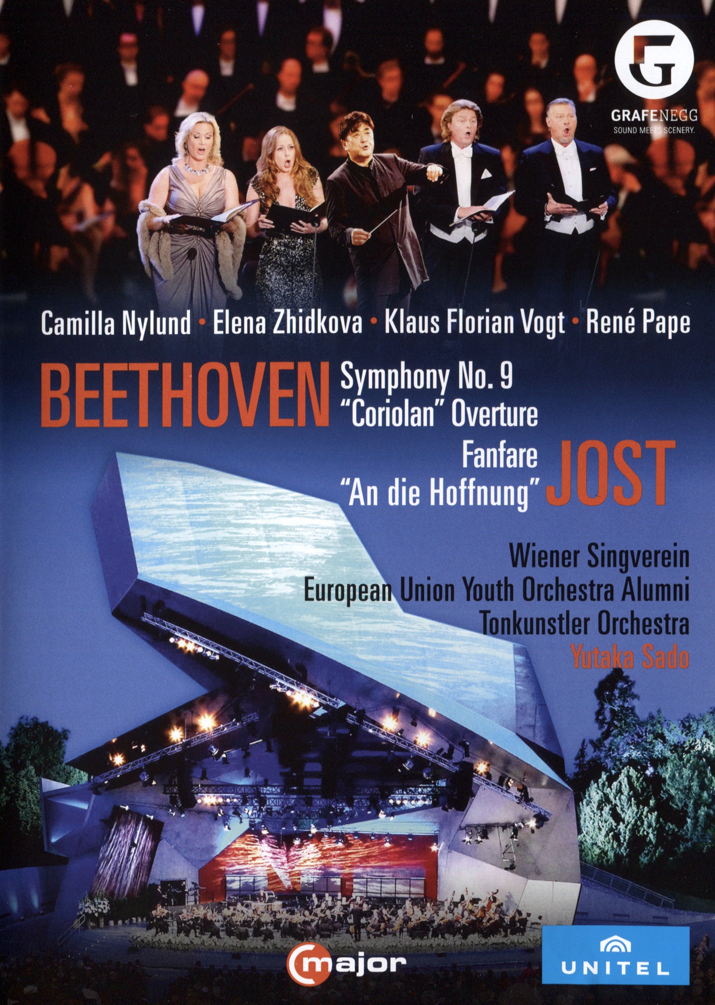 Beethoven: Symphony No. 9; "Coriolan" Overture; Jost: Fanfare; "An die Hoffnung" [Video] cover art