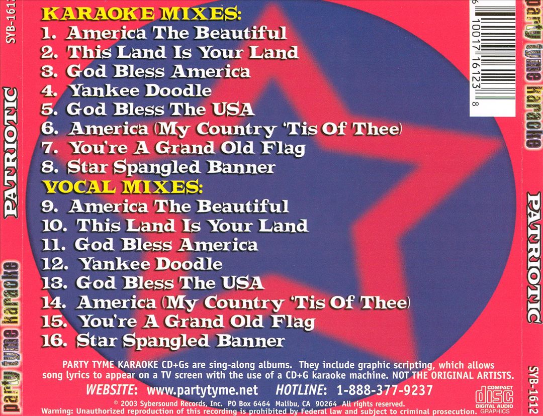 Party Tyme Karaoke: Patriotic [2003] cover art