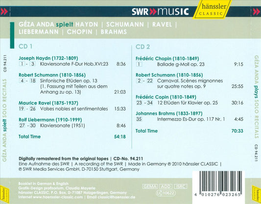 Géza Anda spielt Haydn, Schumann, Ravel, Liebermann, Chopin, Brahms cover art