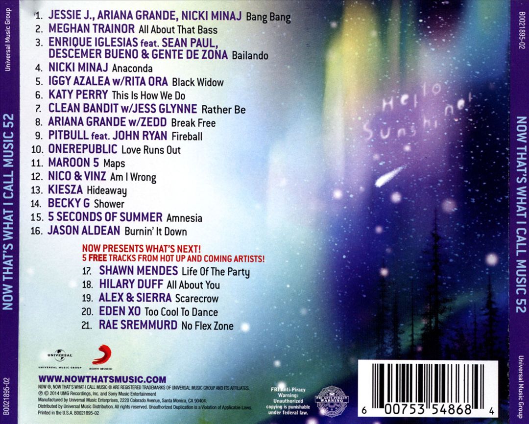 Now That's What I Call Music! 52 cover art
