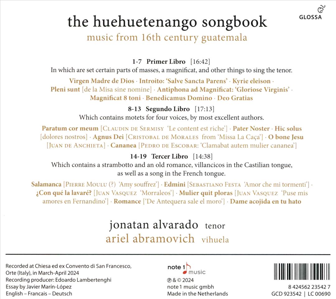 Huehuetenango Songbook: Music from 16th Century Guatemala cover art