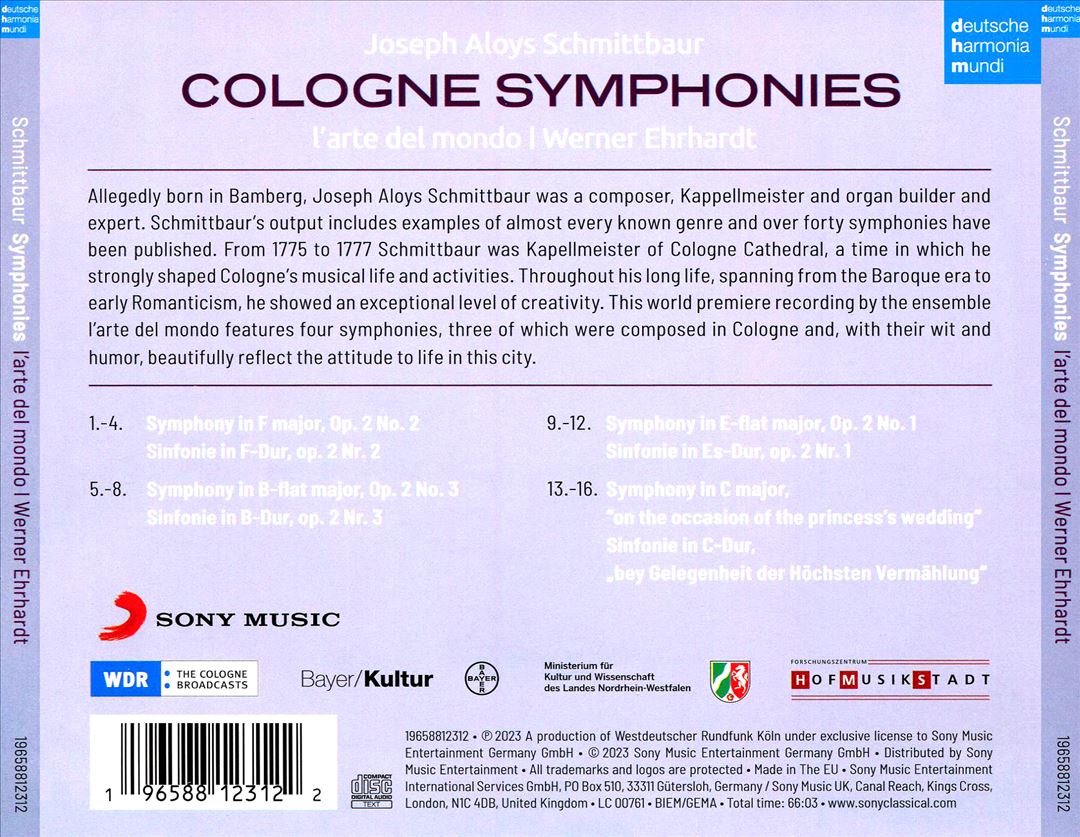 Schmittbaur: Symphonies cover art