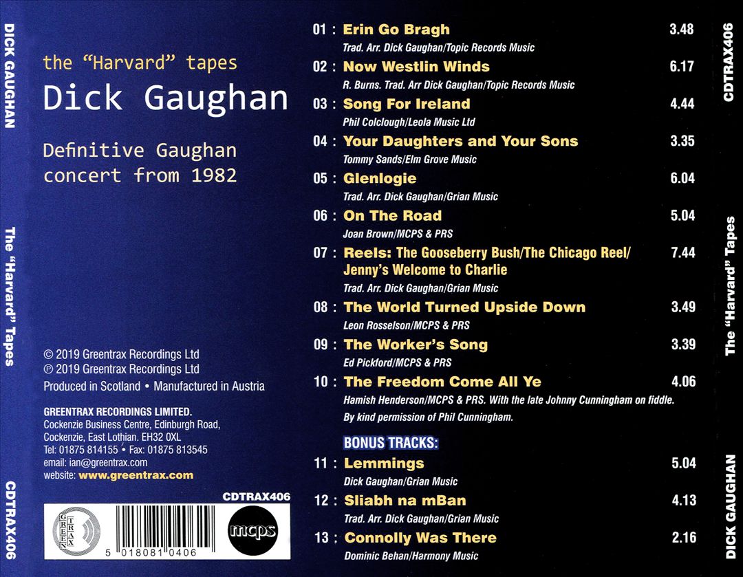 Harvard Tapes: Definitive Gaughan Concert From 1982 cover art
