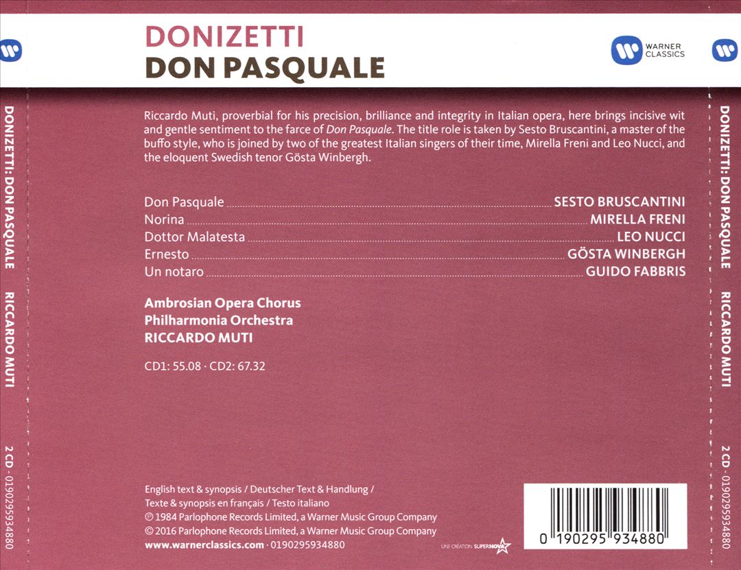 Donizetti: Don Pasquale cover art