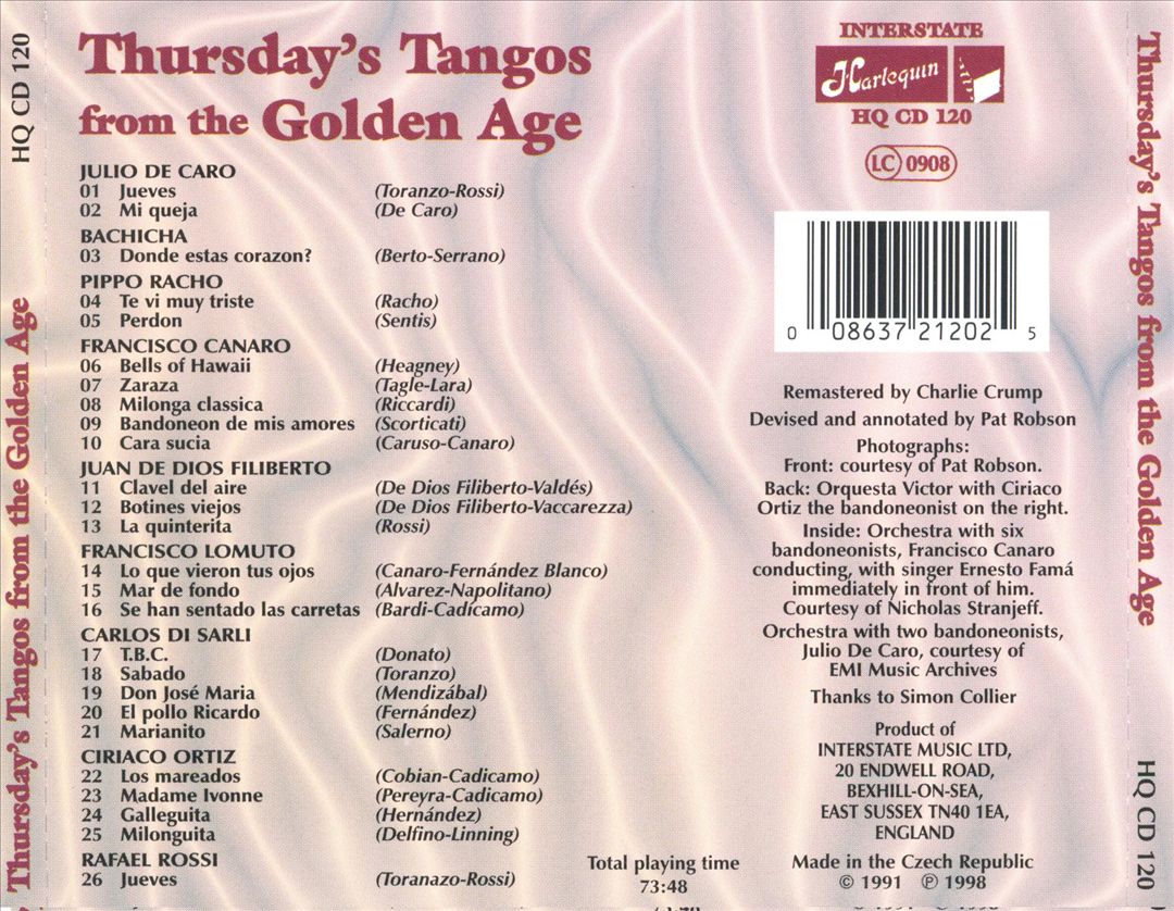 Thursday's Tangos from the Golden Age cover art
