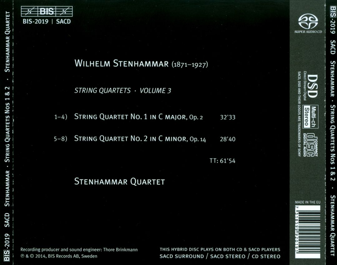 Stenhammar: String Quartets, Vol. 3 cover art