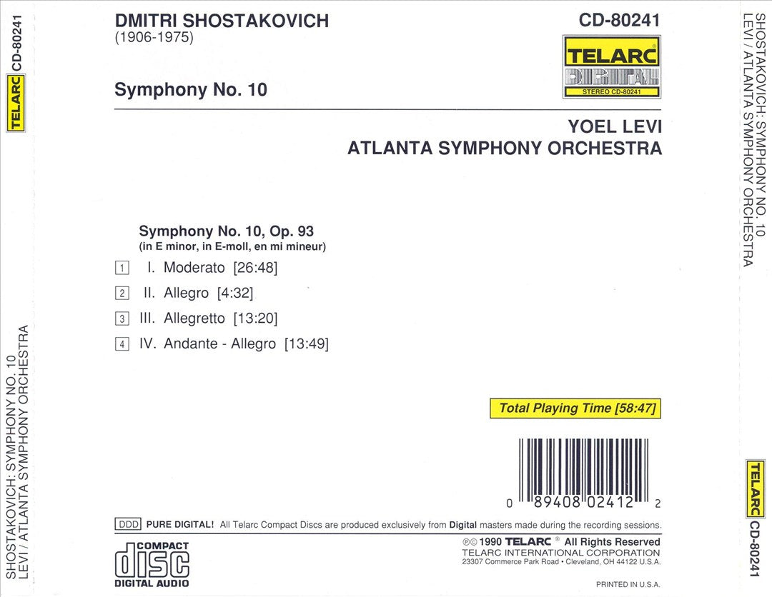 Shostakovich: Symphony No. 10 cover art