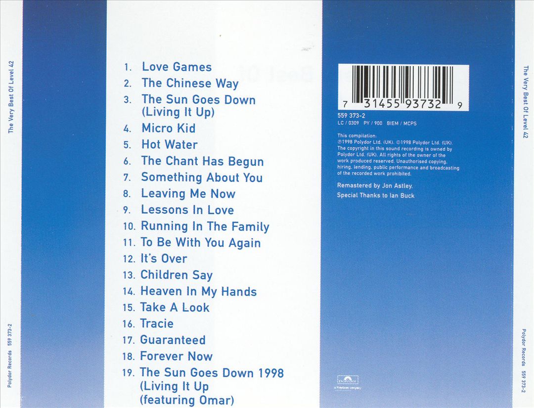 Very Best of Level 42 cover art