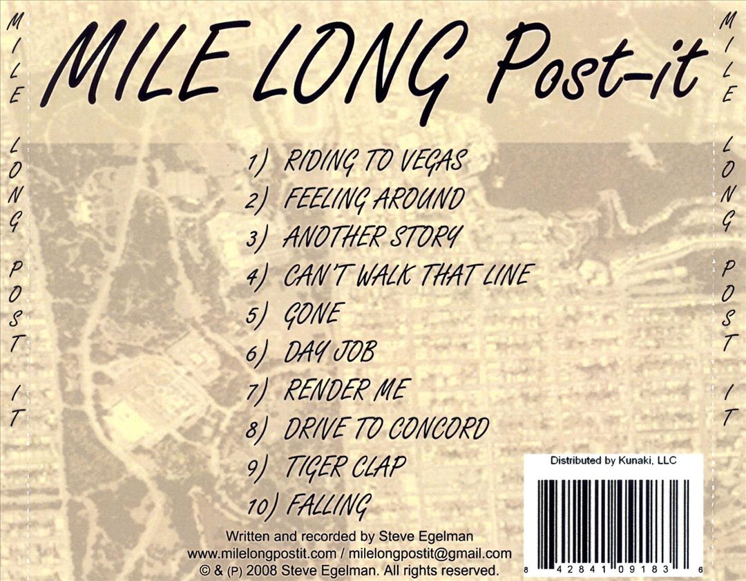 Mile Long Post-It cover art