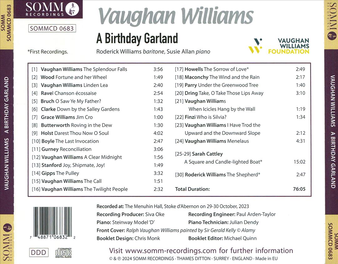 Vaughan Williams: A Birthday Garland cover art
