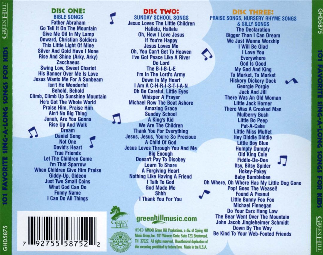101 Favorite Sing-A-Long Songs for Kids cover art