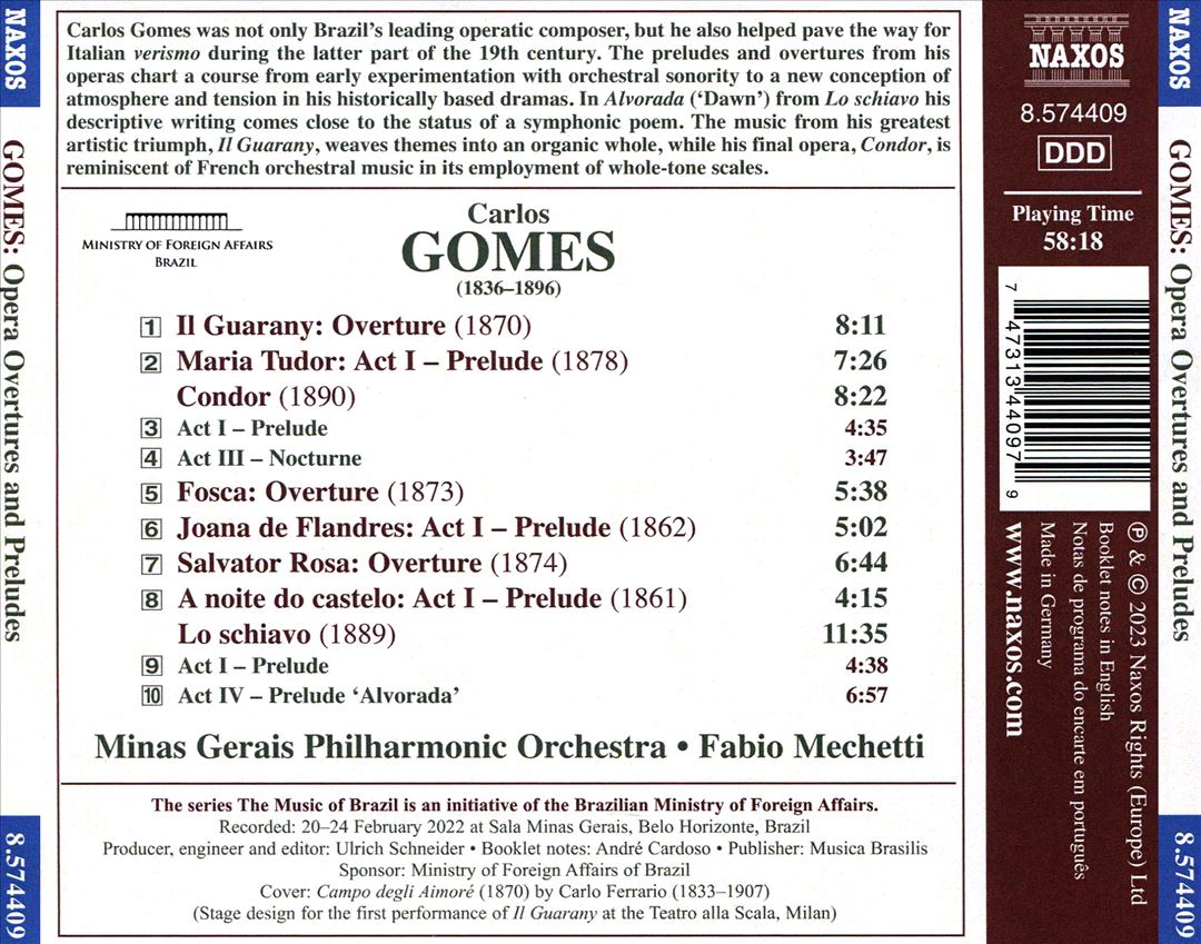 Carlos Gomes: Opera Overtures and Preludes cover art