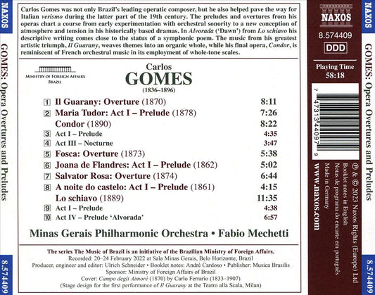 Carlos Gomes: Opera Overtures and Preludes cover art