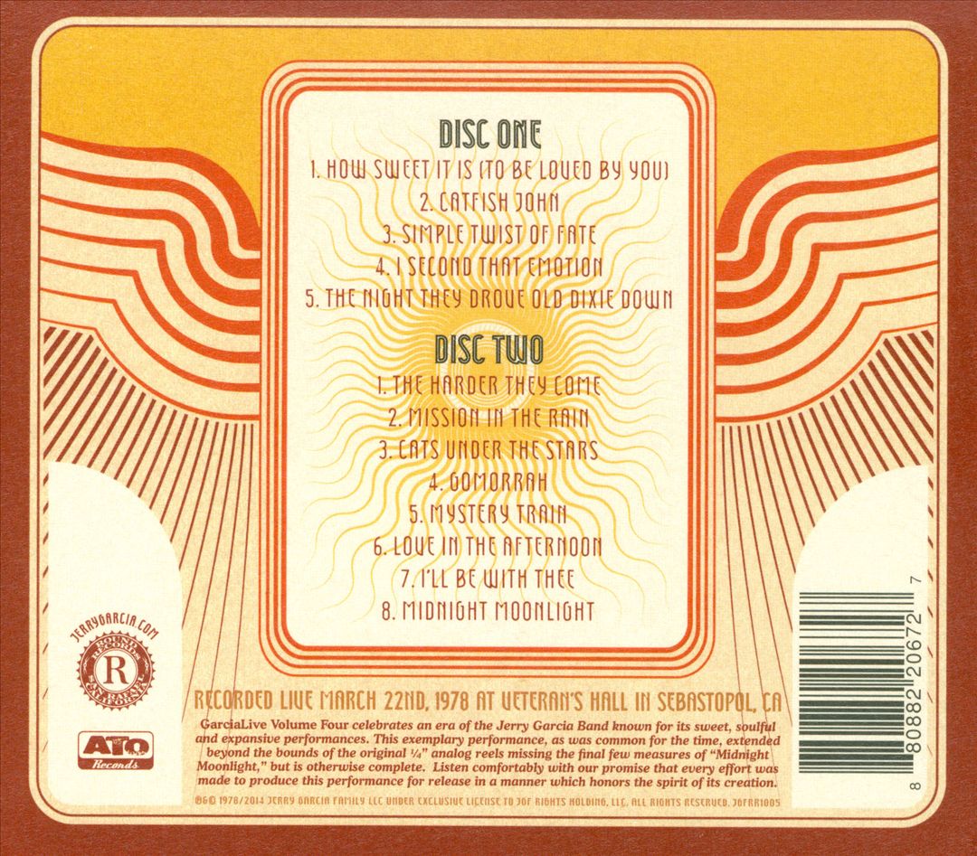 Garcialive, Vol. 4: March 22nd, 1978 Veteran's Hall cover art