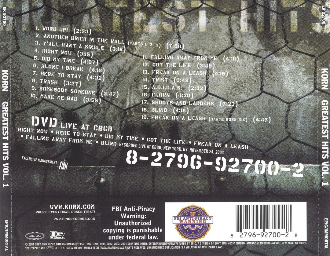 Greatest Hits, Vol. 1 cover art