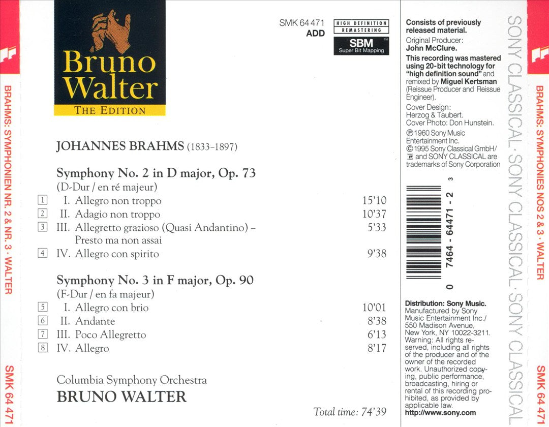 Brahms: Symphonies Nos. 2 & 3 cover art