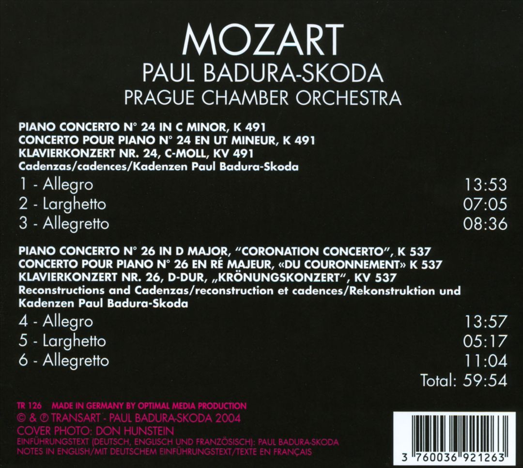 Mozart: Piano Concertos Nos. 24 & 26 cover art