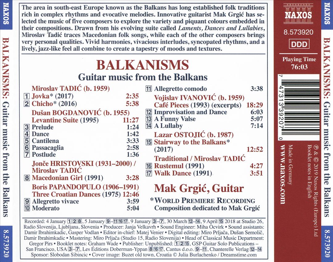 Balkanisms: Guitar Music from the Balkans cover art
