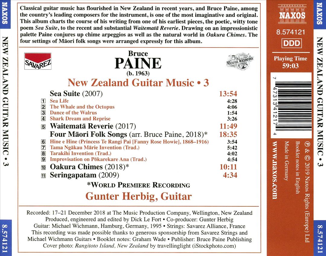 New Zealand Guitar Music, Vol. 3: Waitemata Reverie - Music by Bruce Paine cover art