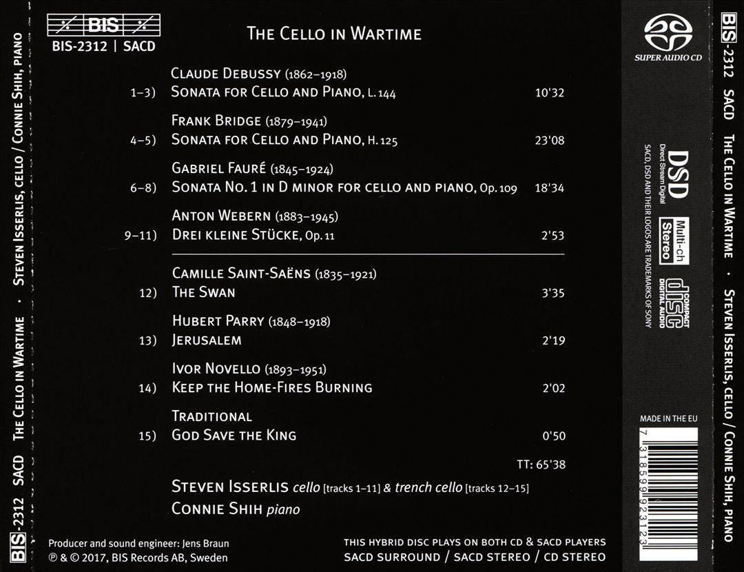 Cello in Wartime: Debussy, Bridge, Fauré, Webern and pieces played on a Trench Cello cover art