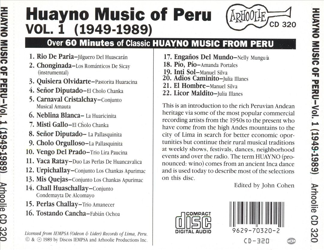 Huayno Music of Peru, Vol. 1 cover art