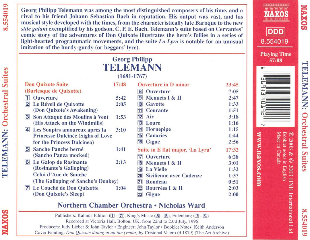 Telemann: Don Quixote; Orchestral Suites cover art