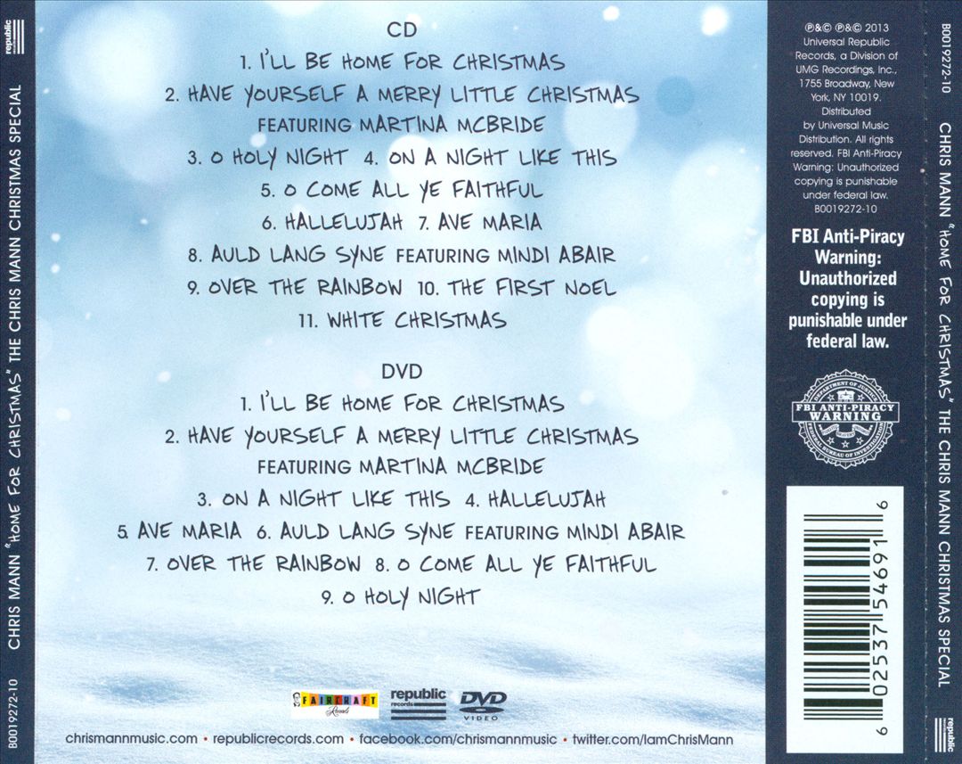 Home for Christmas: The Chris Mann Christmas Special [CD/DVD] cover art