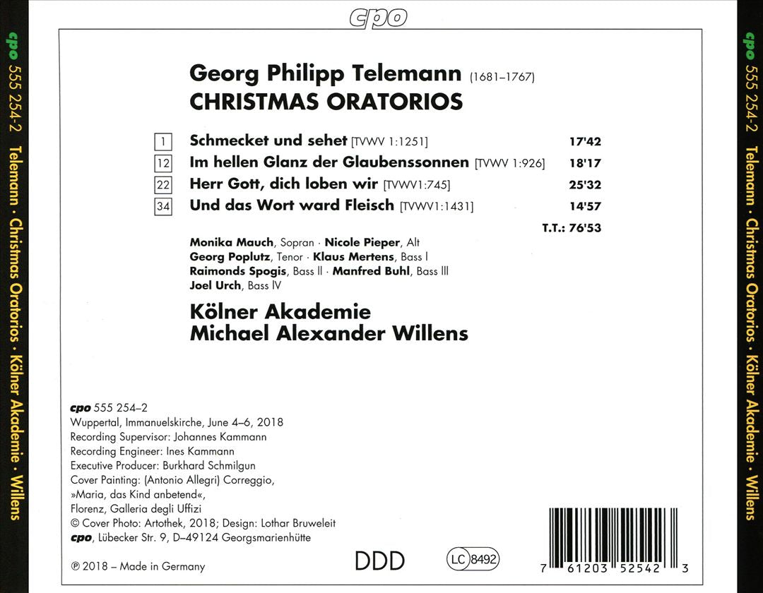 George Philipp Telemann: Christmas Oratorios cover art