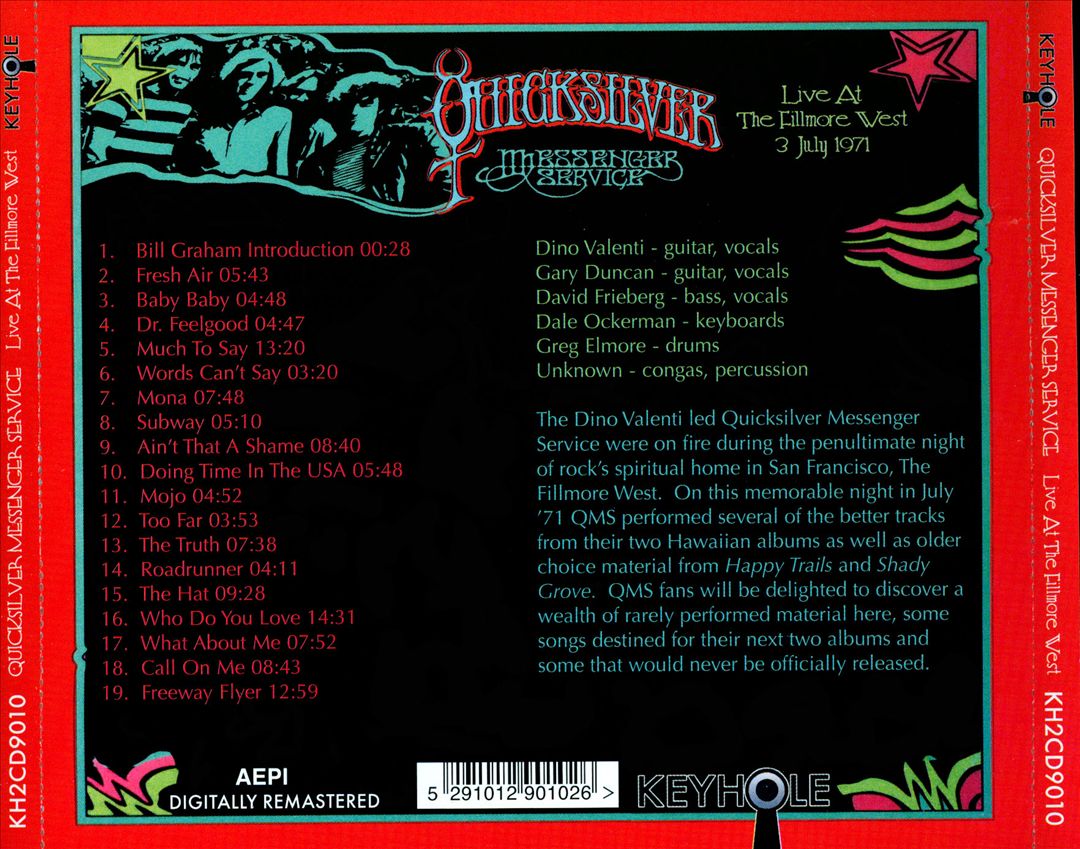 Live at the Fillmore West, 3 July 1971 cover art