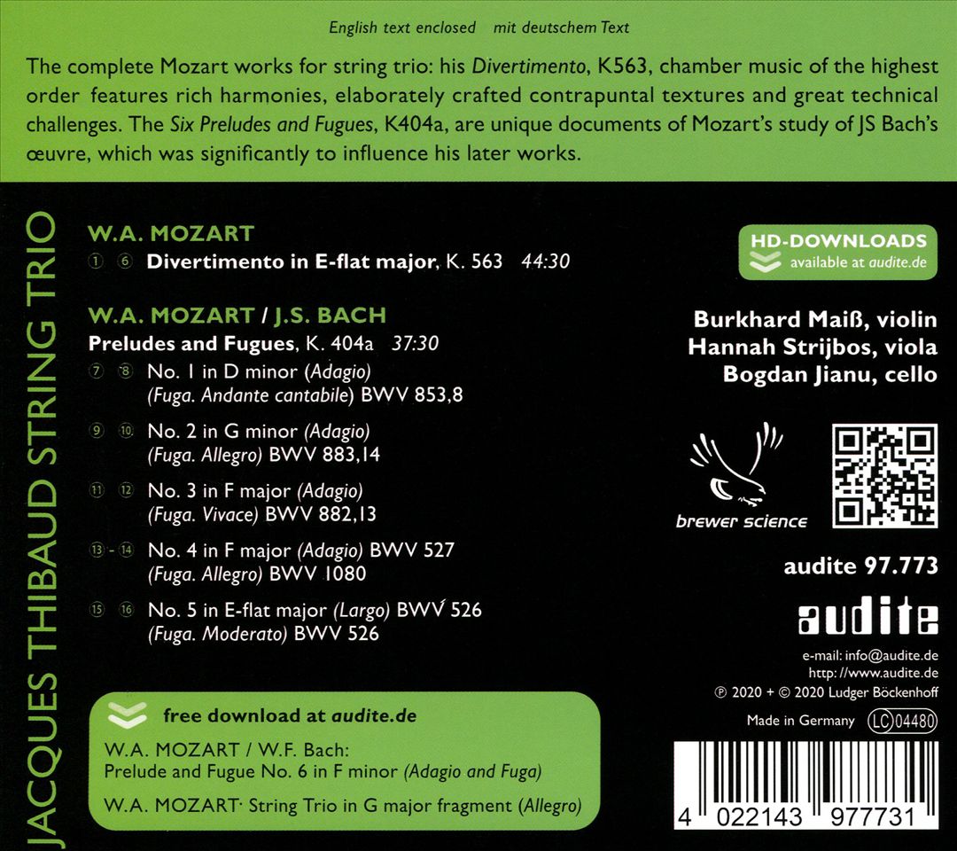 Mozart: Complete String Trios cover art