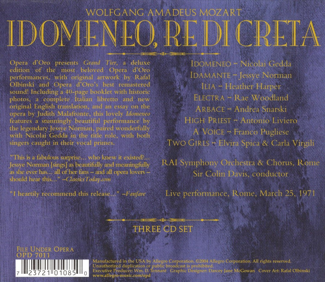 Mozart: Idomeneo cover art