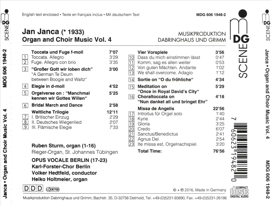 Jan Janca, Vol. 4: Organ Music; Choir Music cover art