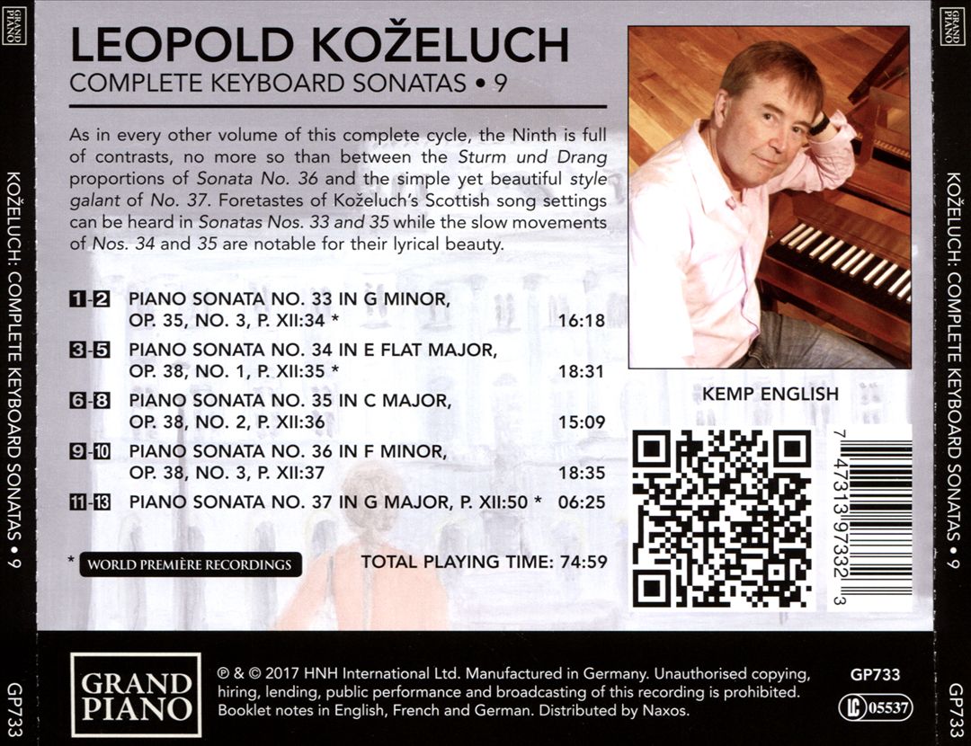 Koželuch: Complete Keyboard Sonatas, Vol. 9 cover art