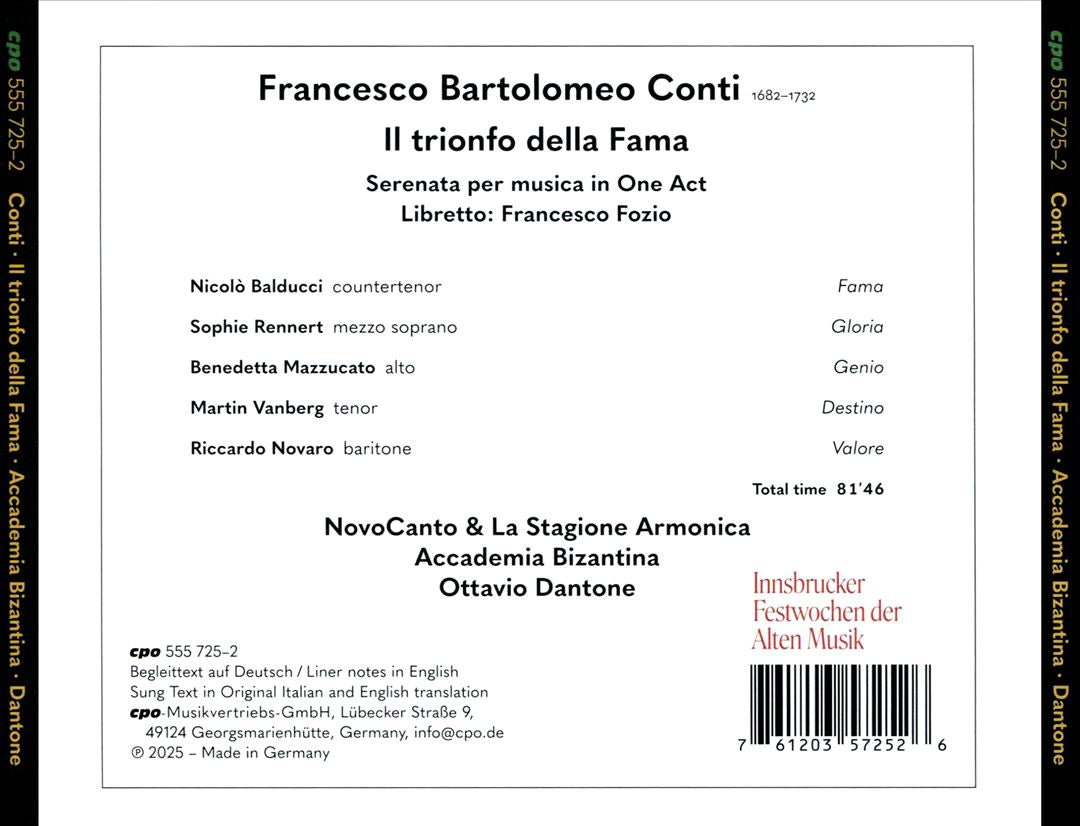 Francesco Bartolomeo Conti: Il trionfo della Fama cover art