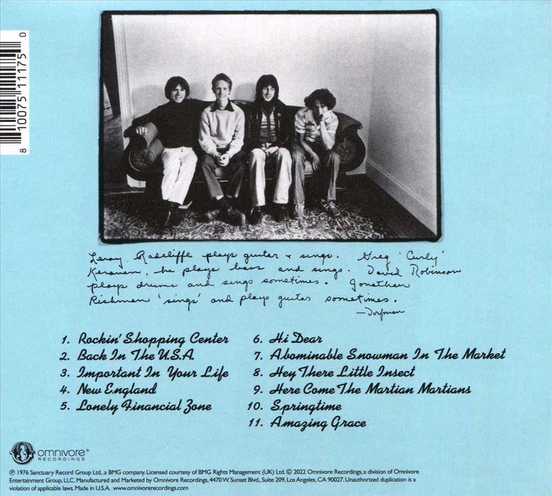 Jonathan Richman & the Modern Lovers cover art