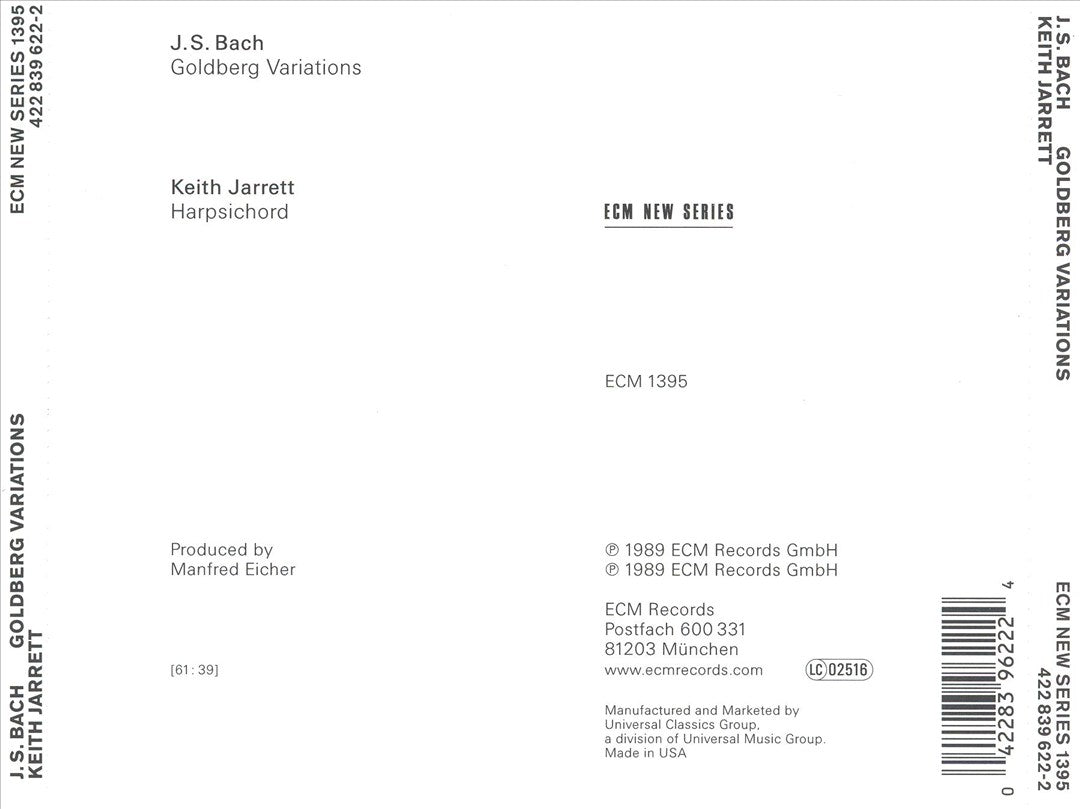 J.S. Bach: Goldberg Variations cover art