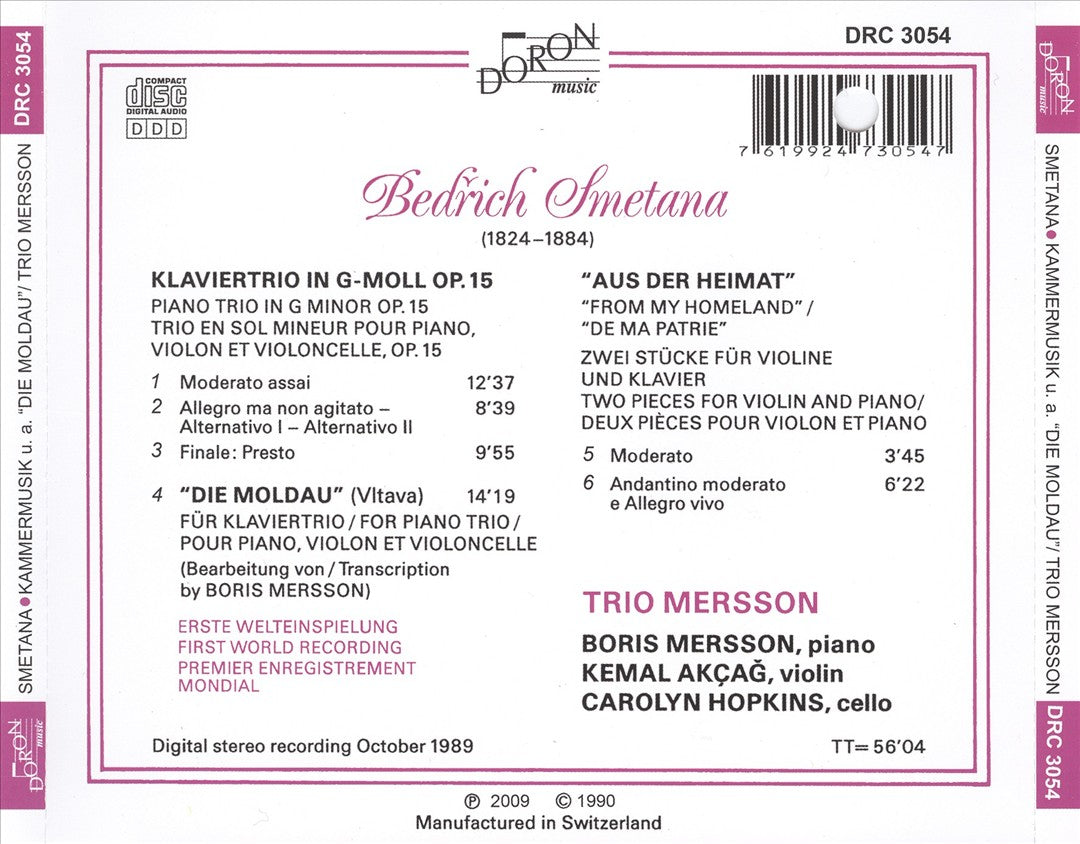 Smetana: Klaviertrio in G-moll Op. 15 cover art