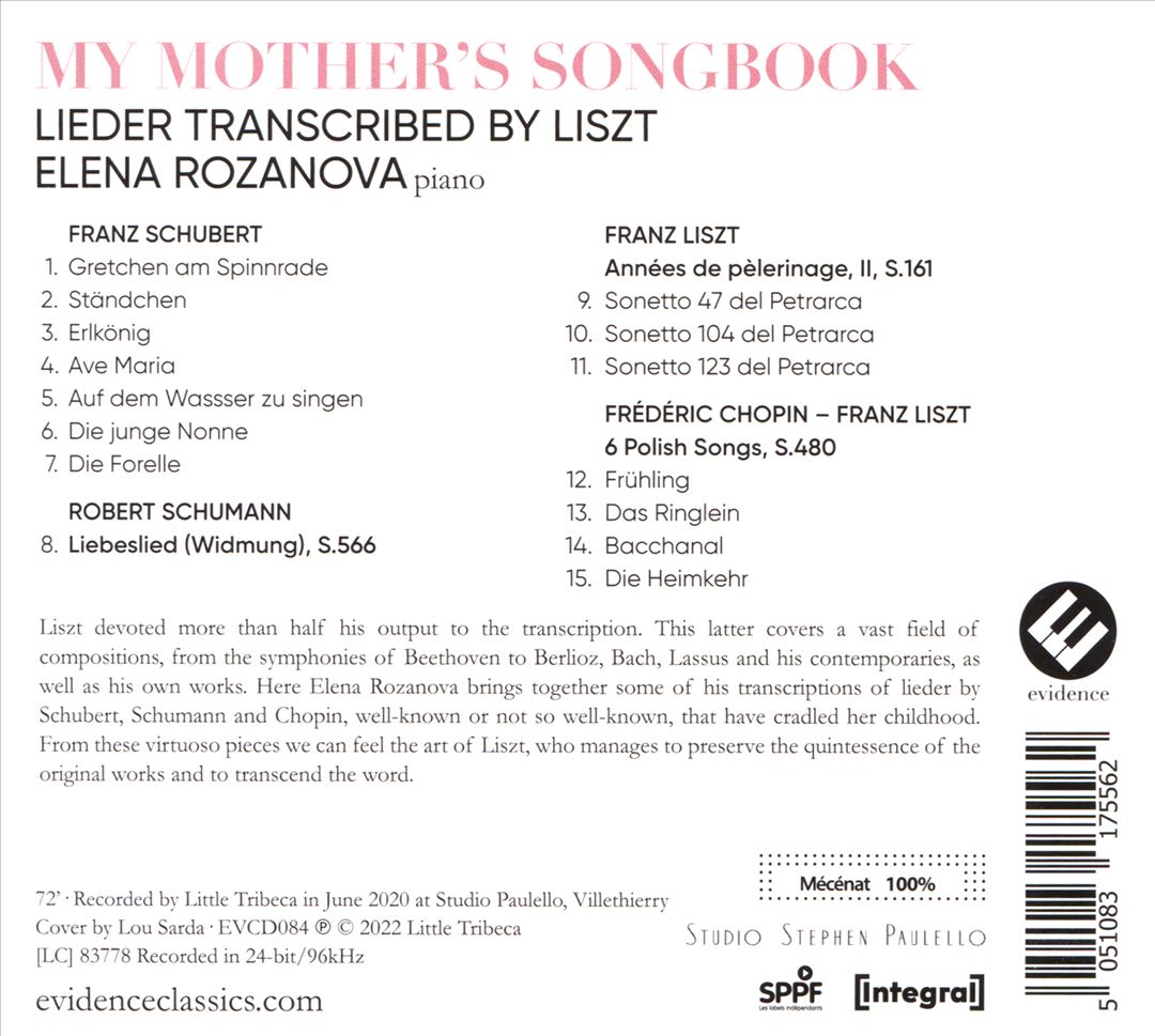 My Mother's Songbook - Schubert, Schumann, Chopin, Liszt cover art