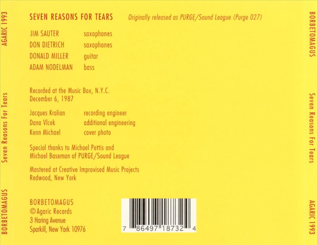 Seven Reasons for Tears cover art